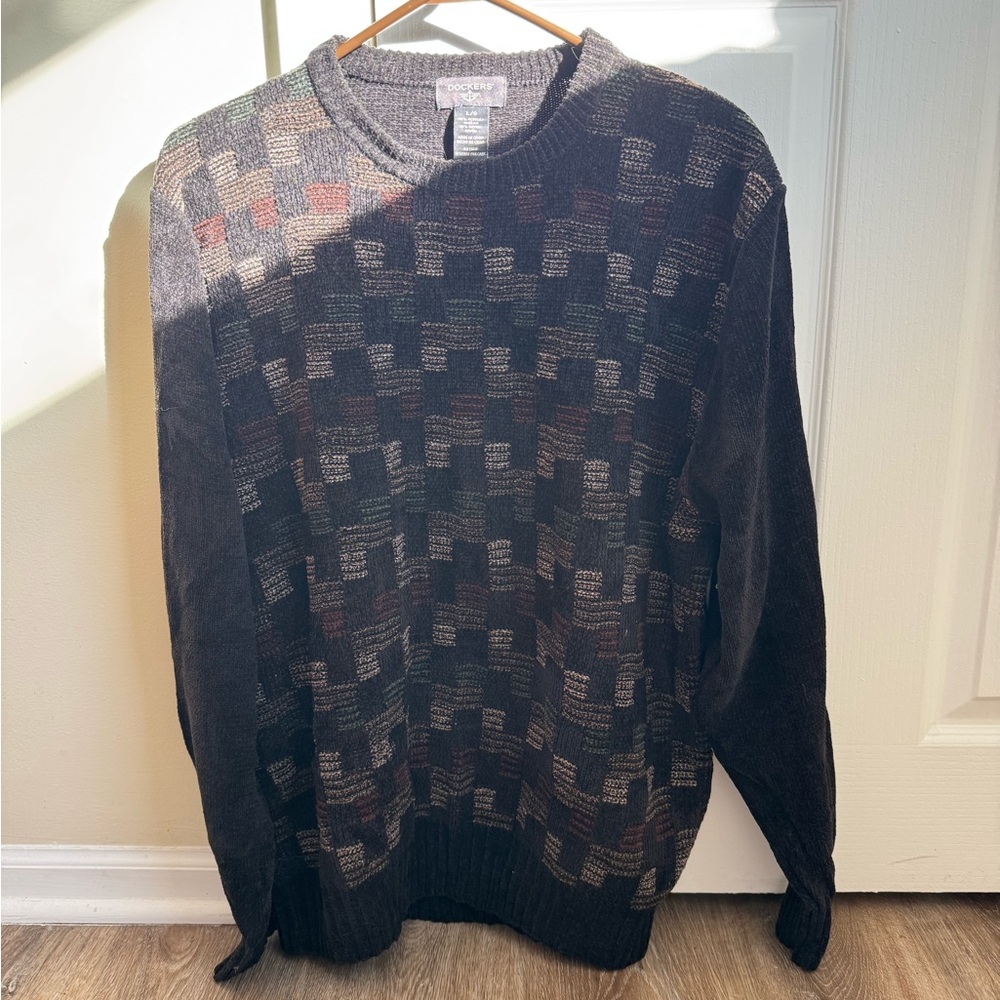 Dockers Men's Multicolor Patterned Crewneck Sweater